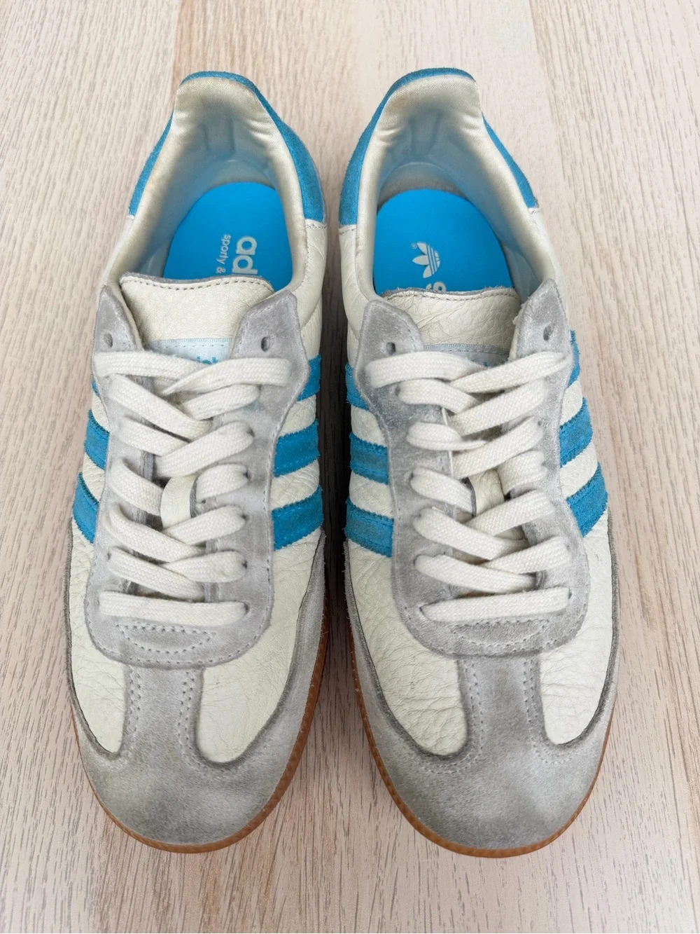 adidas x Sporty & Rich Samba OG Cream Blue IE7096 Sneakers US 6